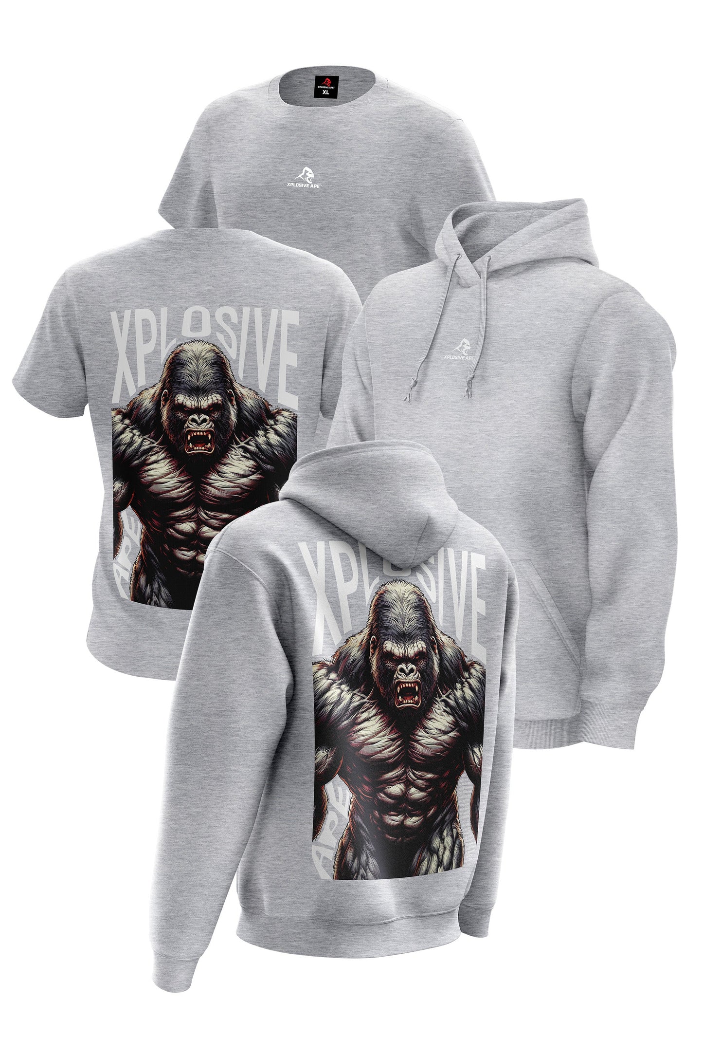 XAPE Dominance Hoodie & Tee Combo - Sports Grey