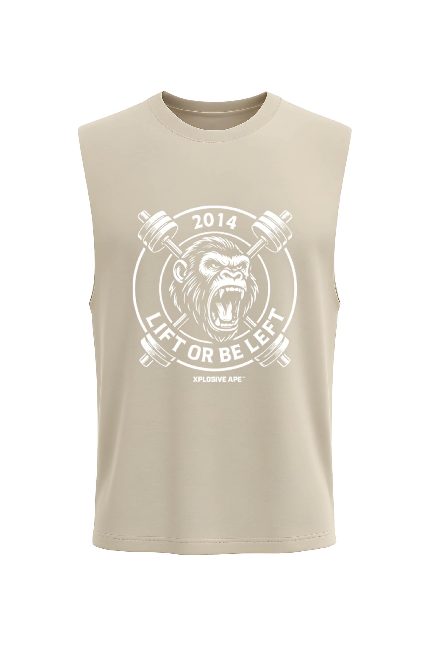 XAPE Lift Or Be Left Drop Arm Tank Top - Sand
