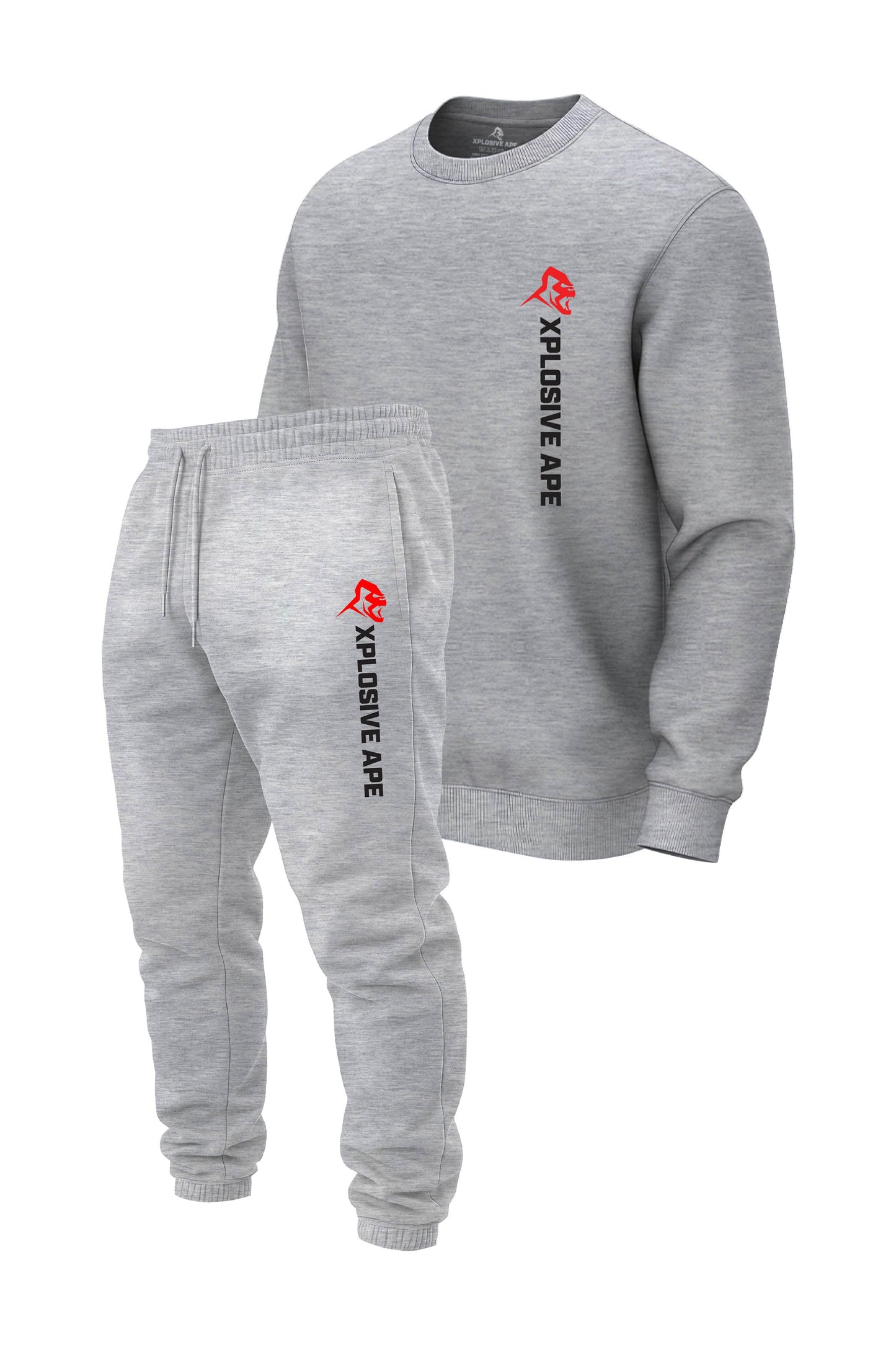 XAPE Originals Logo V2 Sweatshirt & Originals V2 Joggers Combo - Sports Grey/Ash Grey