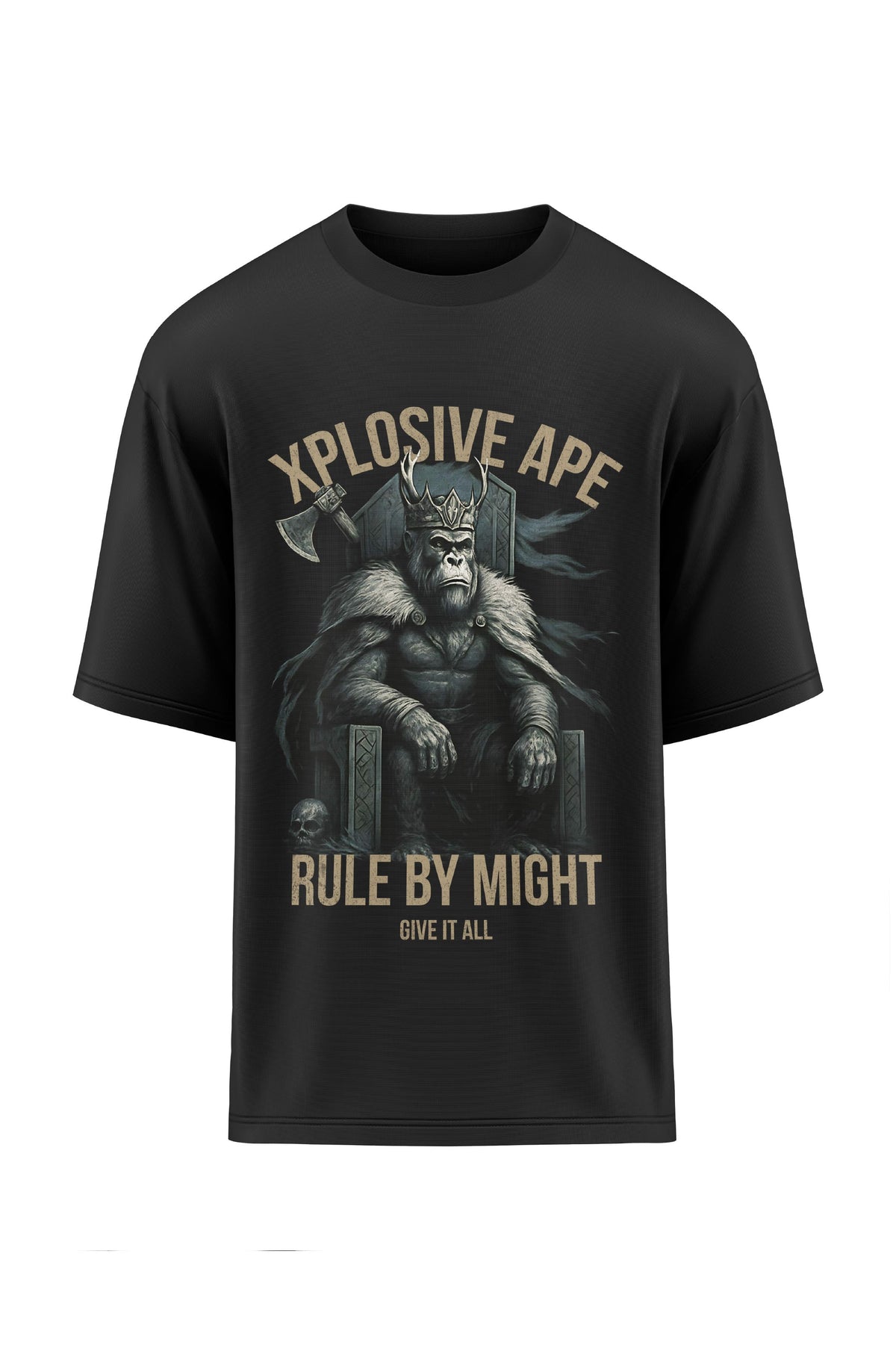XAPE Rule By Might Oversized Tee - Black