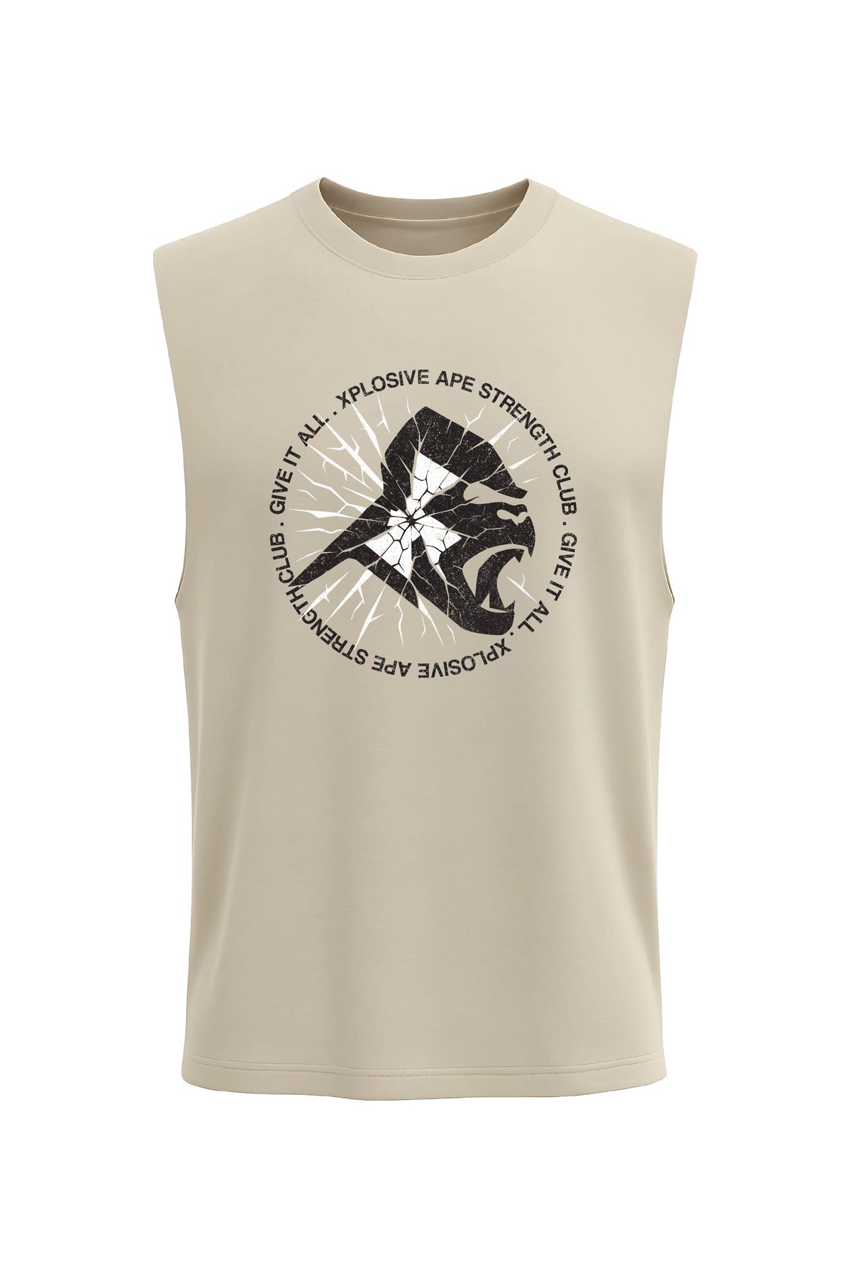 XAPE Shattered Drop Arm Tank Top - Sand