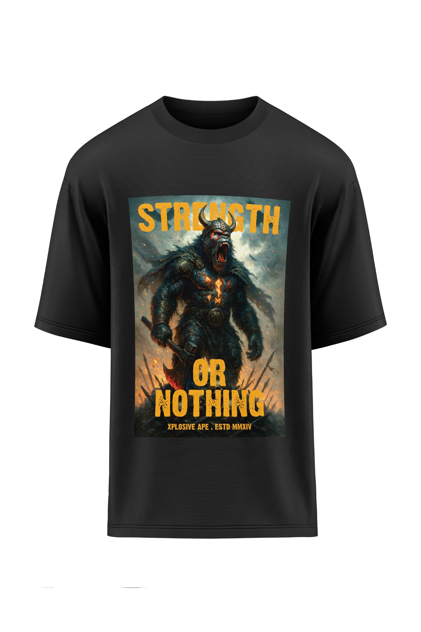 XAPE Strength Or Nothing Oversized Tee - Black