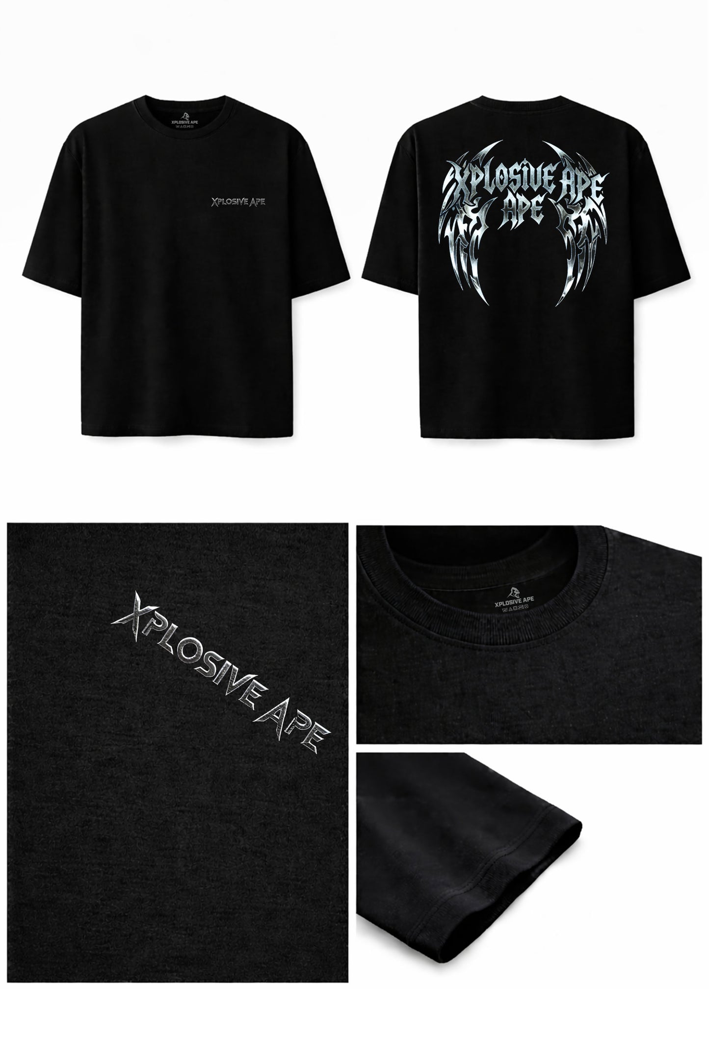 XAPE Chromeblade Wings Oversized Tee - Black