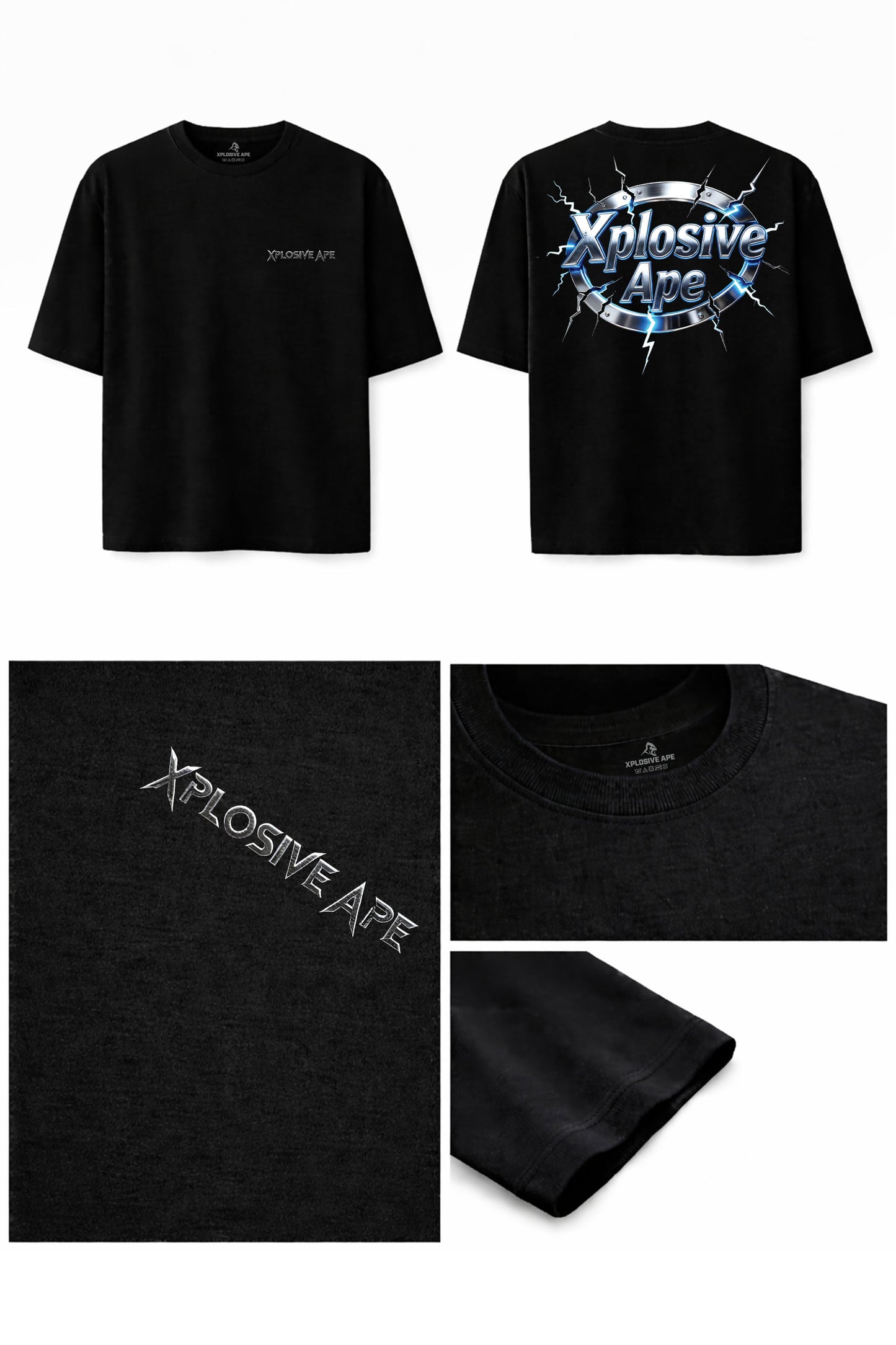 XAPE Electro Seal Oversized Tee - Black