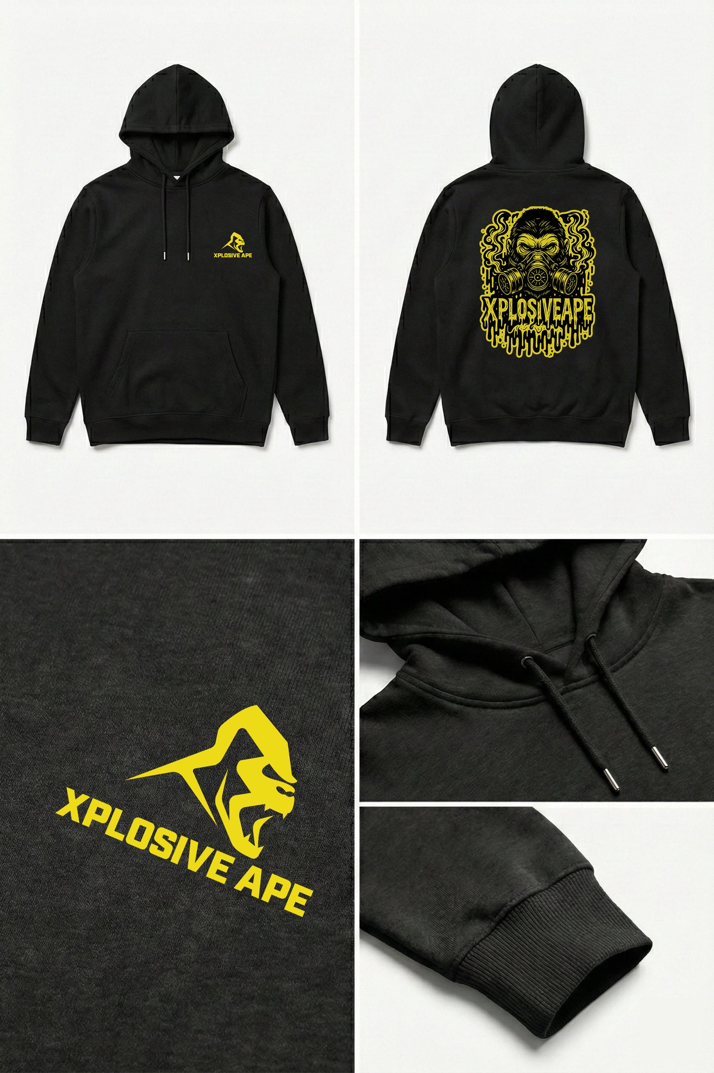 XAPE Sickness String Hoodie - Black