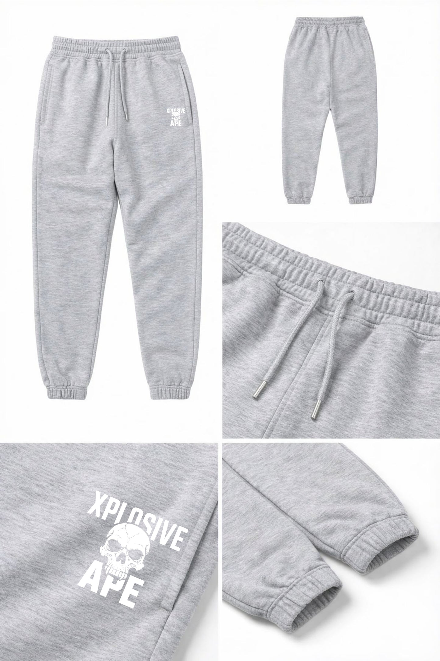 XAPE Skull Force Joggers - Heather Grey