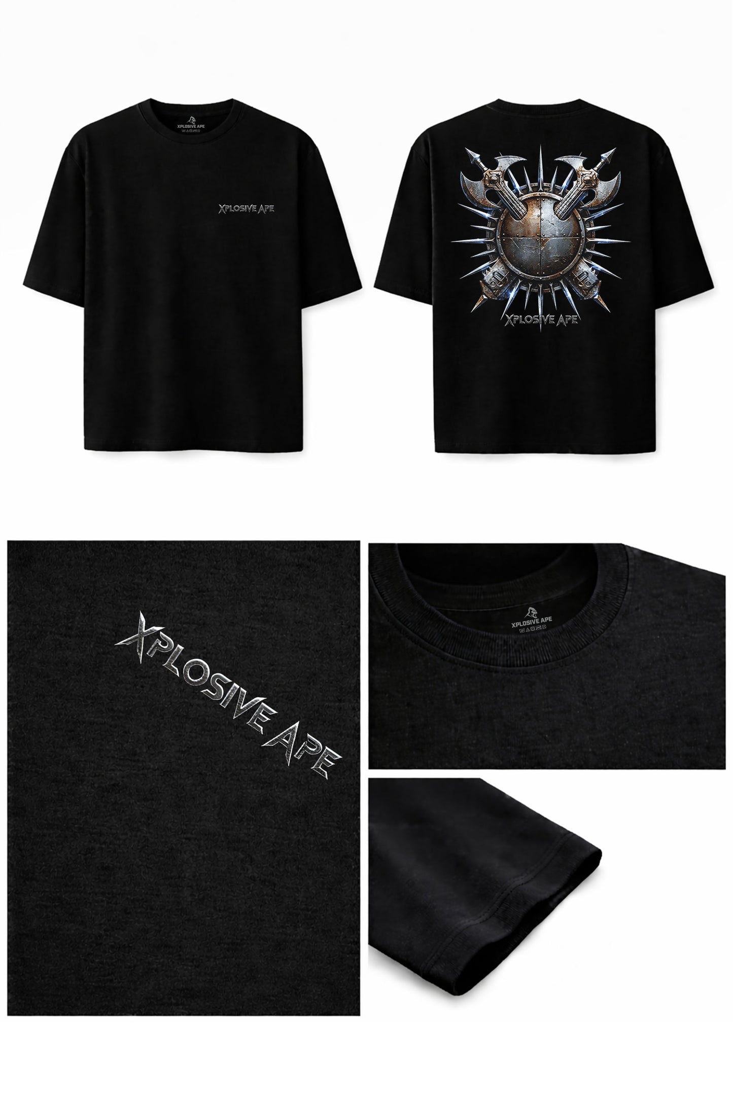 XAPE Warlord Crest Oversized Tee - Black
