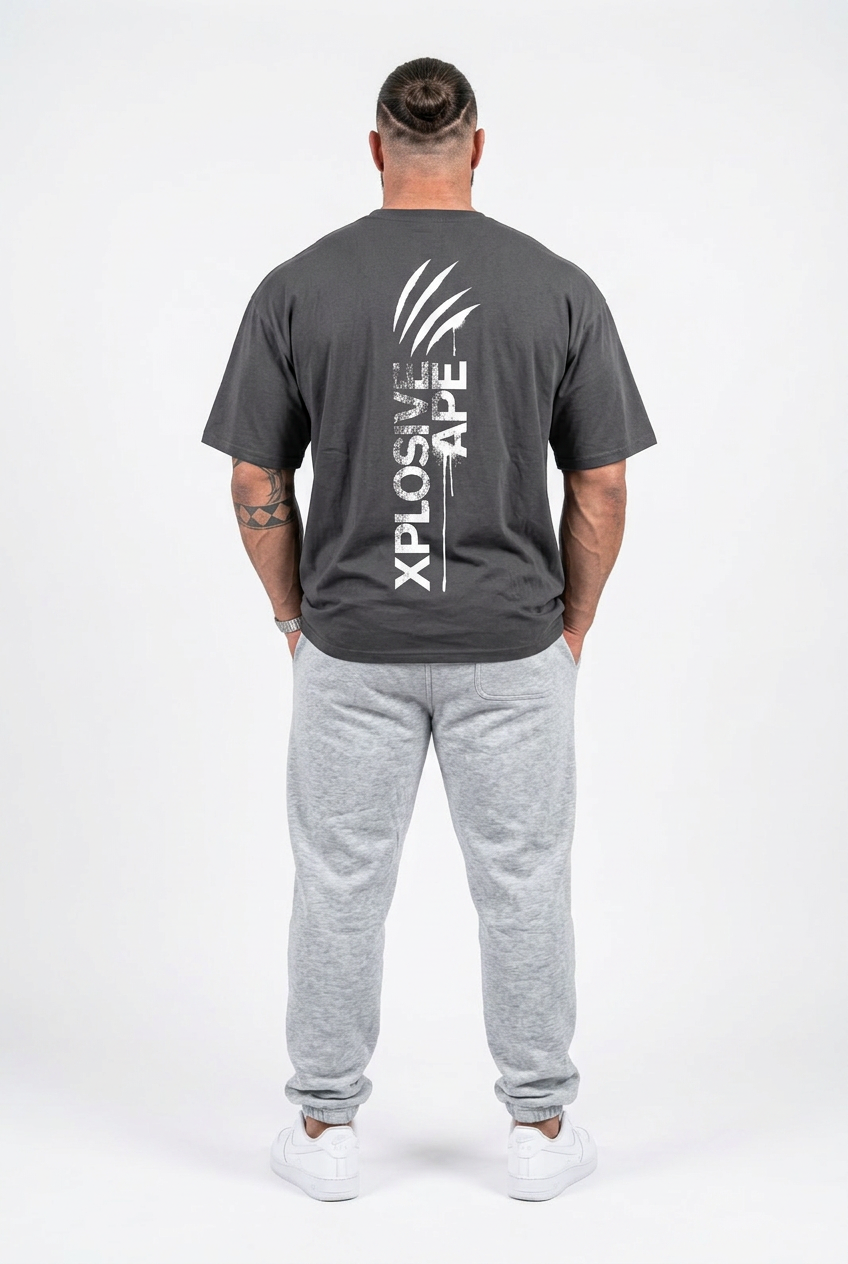XAPE Claw V3 Oversized Tee - Charcoal