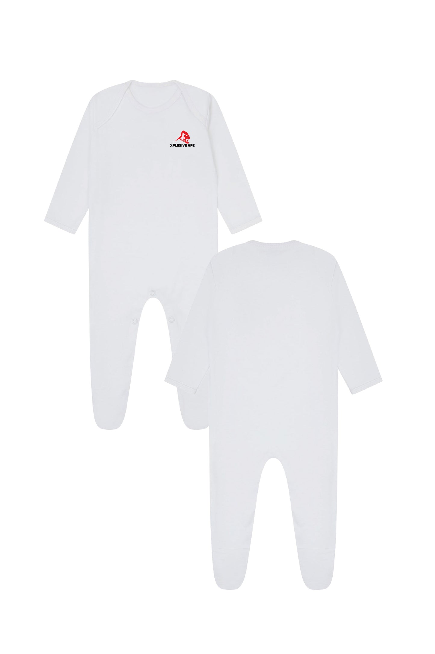 Little Apes Classic Baby Romper Suit - White