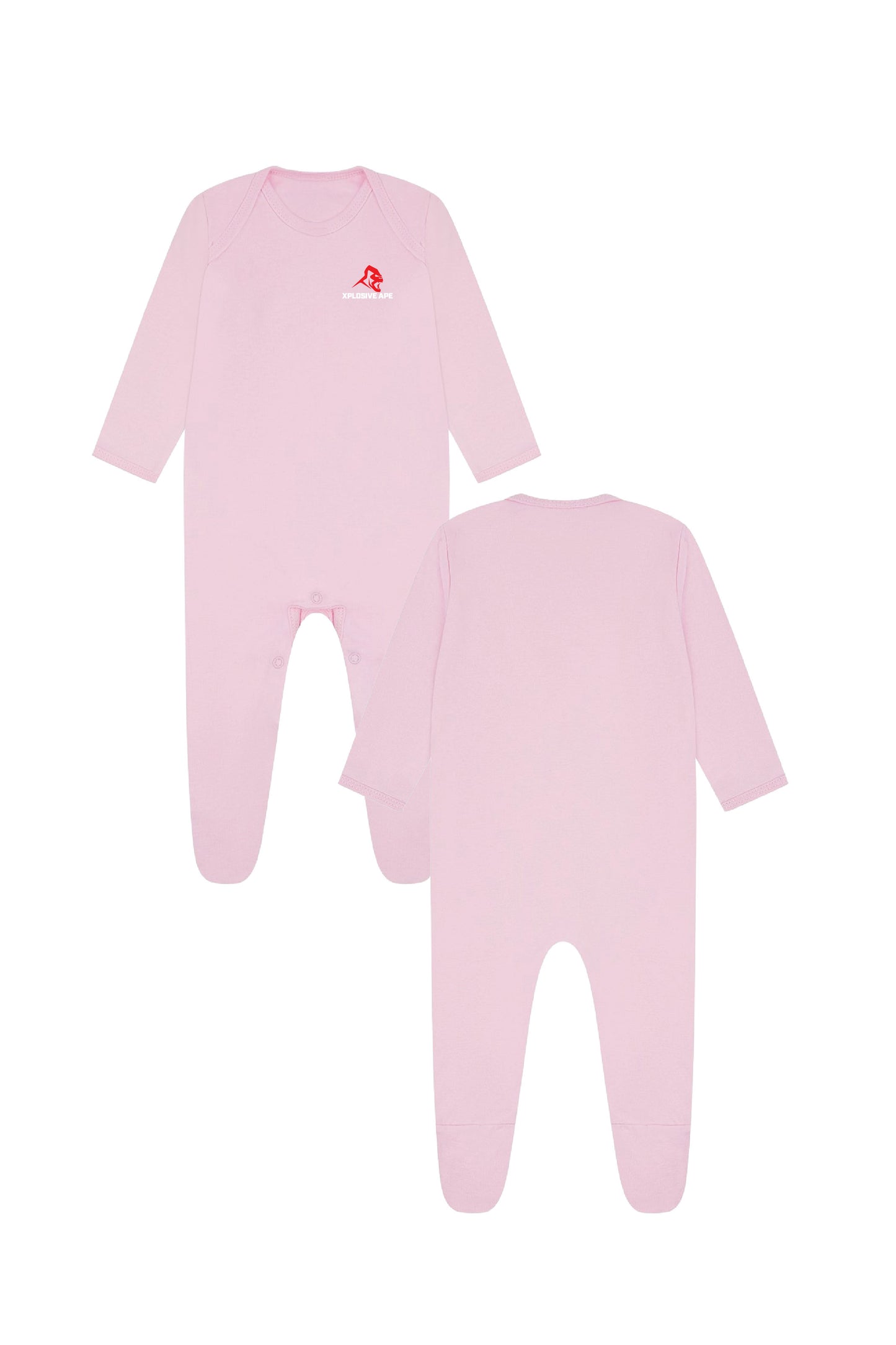 Little Apes Classic Baby Romper Suit - Light Pink