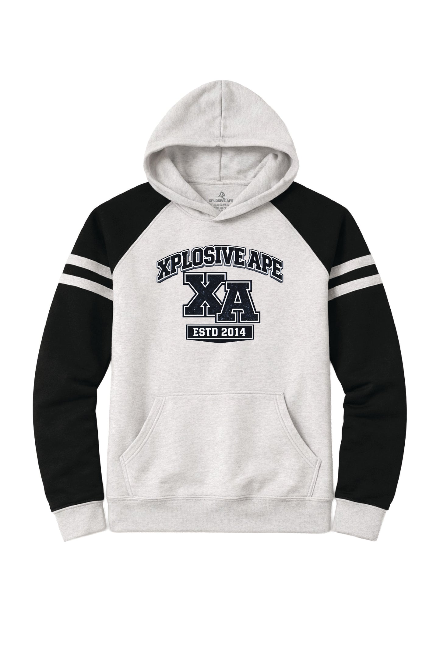 XAPE Monogram Raglan Hoodie - Oatmeal Heather/Black