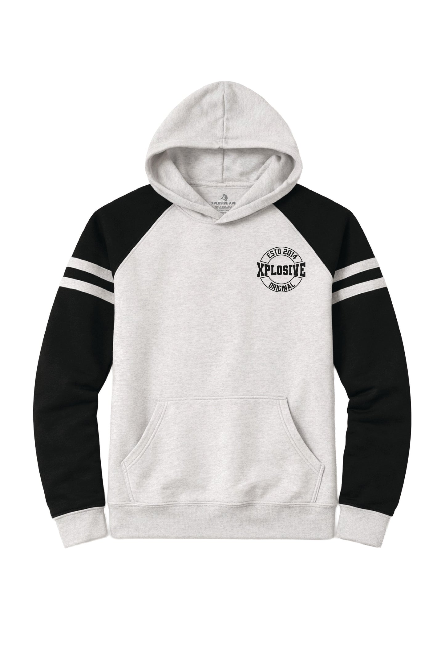 XAPE Varsity Prime Raglan Hoodie - Oatmeal Heather/Black