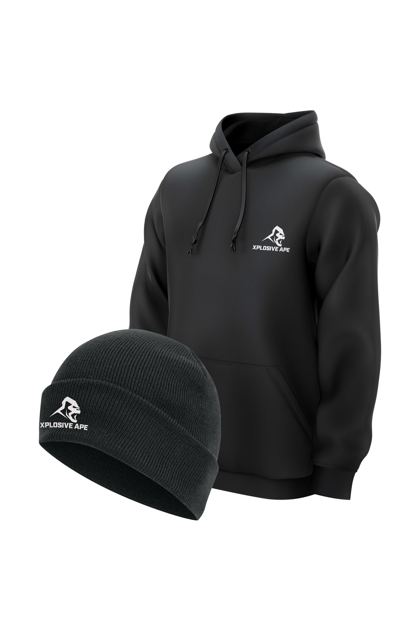 XAPE Classic String Hoodie & Prime Beanie - Black