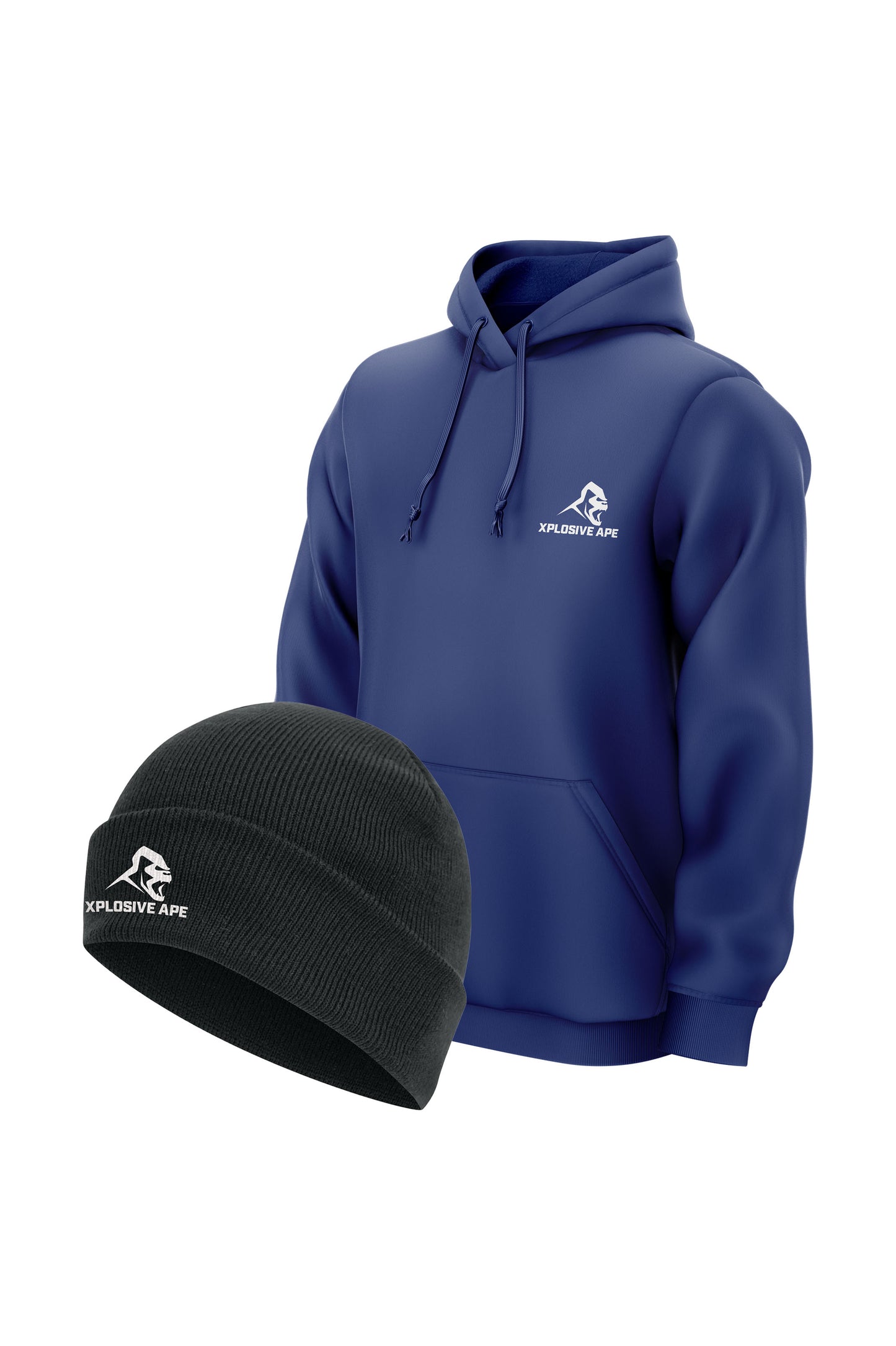 XAPE Classic String Hoodie & Prime Beanie - Cobalt/Black