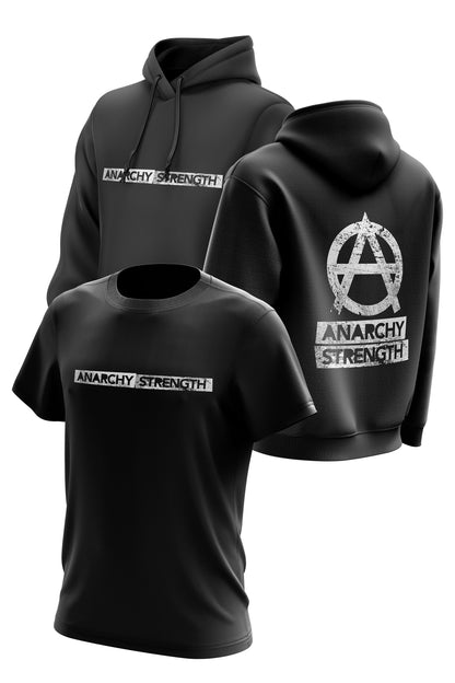 AS 'STRIPE' HOODIE + TEE COMBO - BLACK