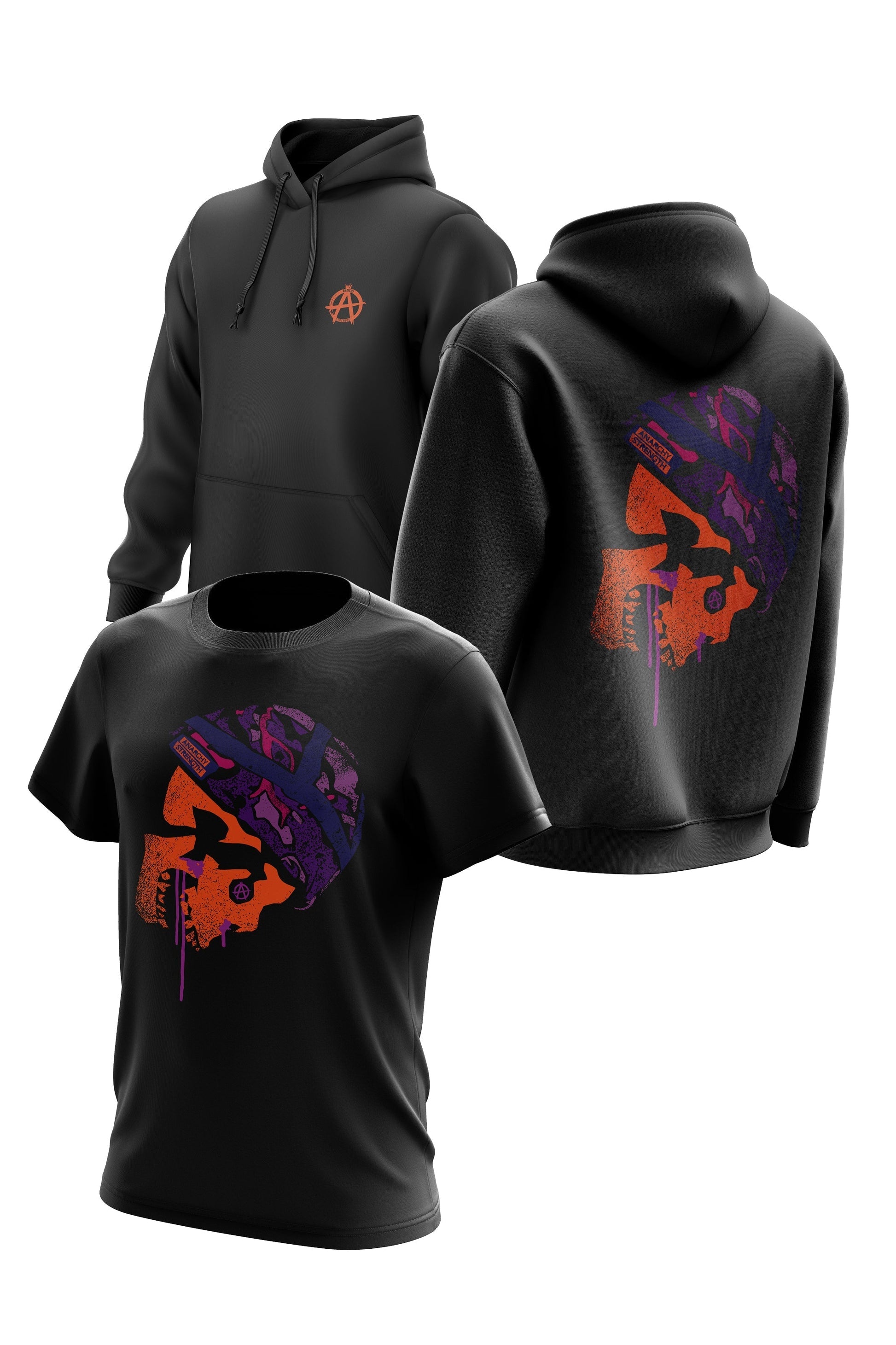 AS 'SOLDIER OF MISFORTUNE' HOODIE + TEE COMBO - BLACK