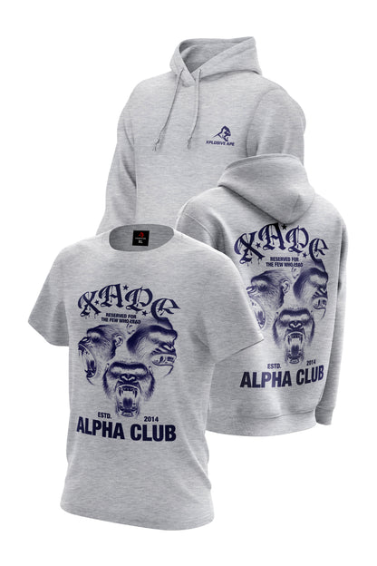 XAPE Alpha Club Reserved Hoodie & Tee Combo - Sports Grey