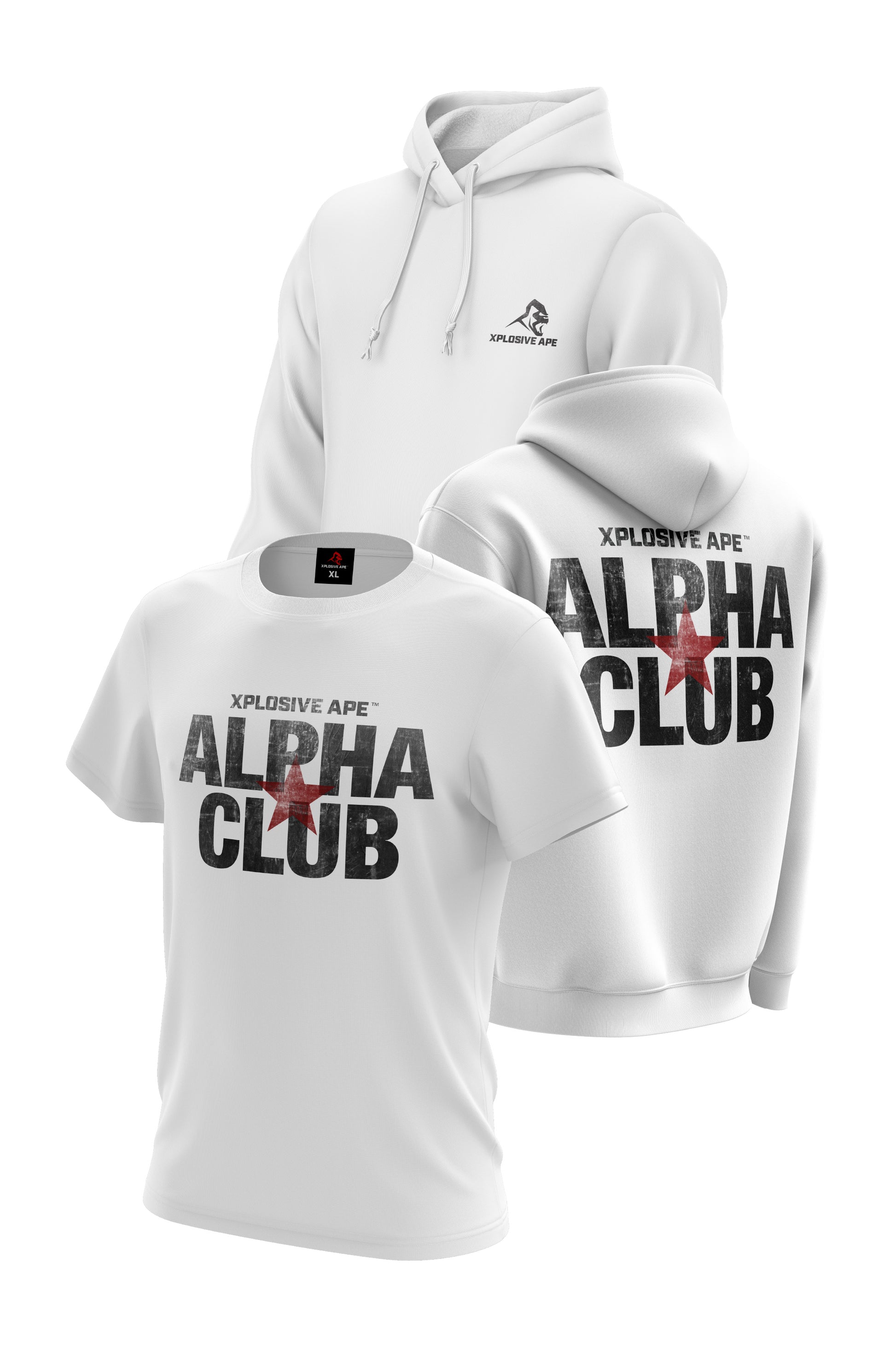 XAPE Alpha Club Hoodie & Tee Combo - White