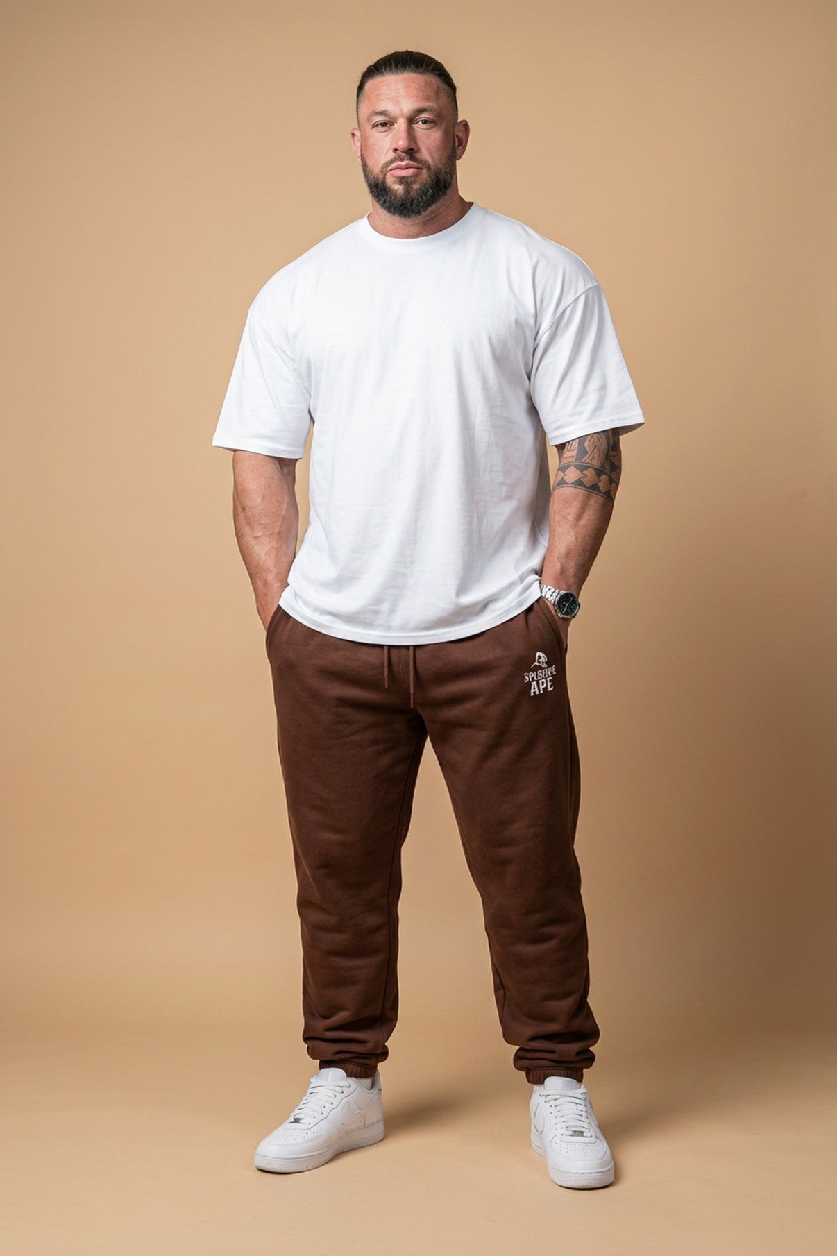 XAPE Classic Barbed Logo Joggers - Chocolate