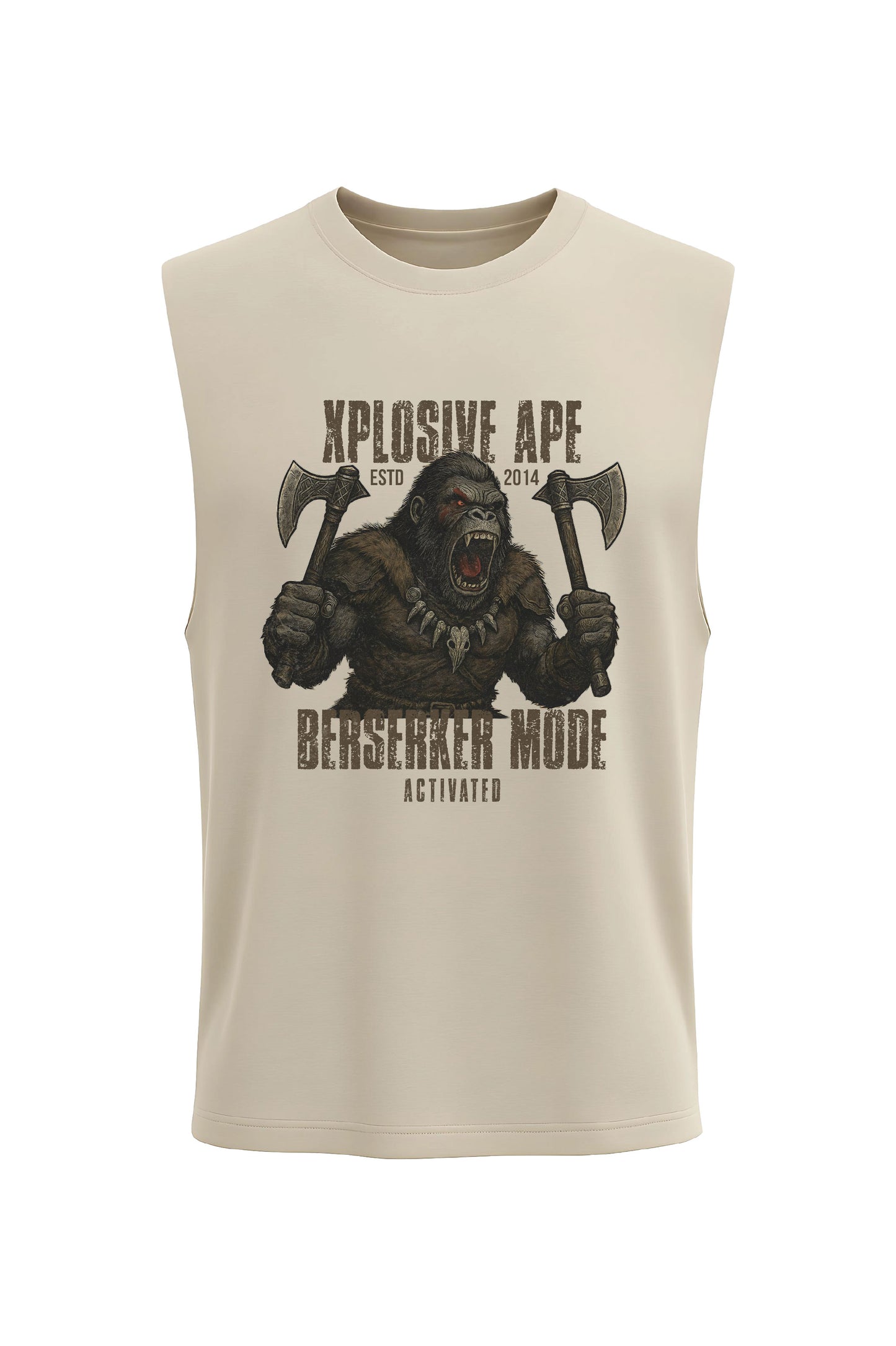 XAPE Berserk Mode Tank Top - Sand