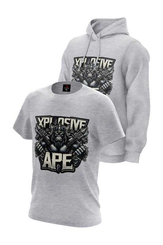 XAPE Berserker Hoodie & Tee Combo - Sports Grey