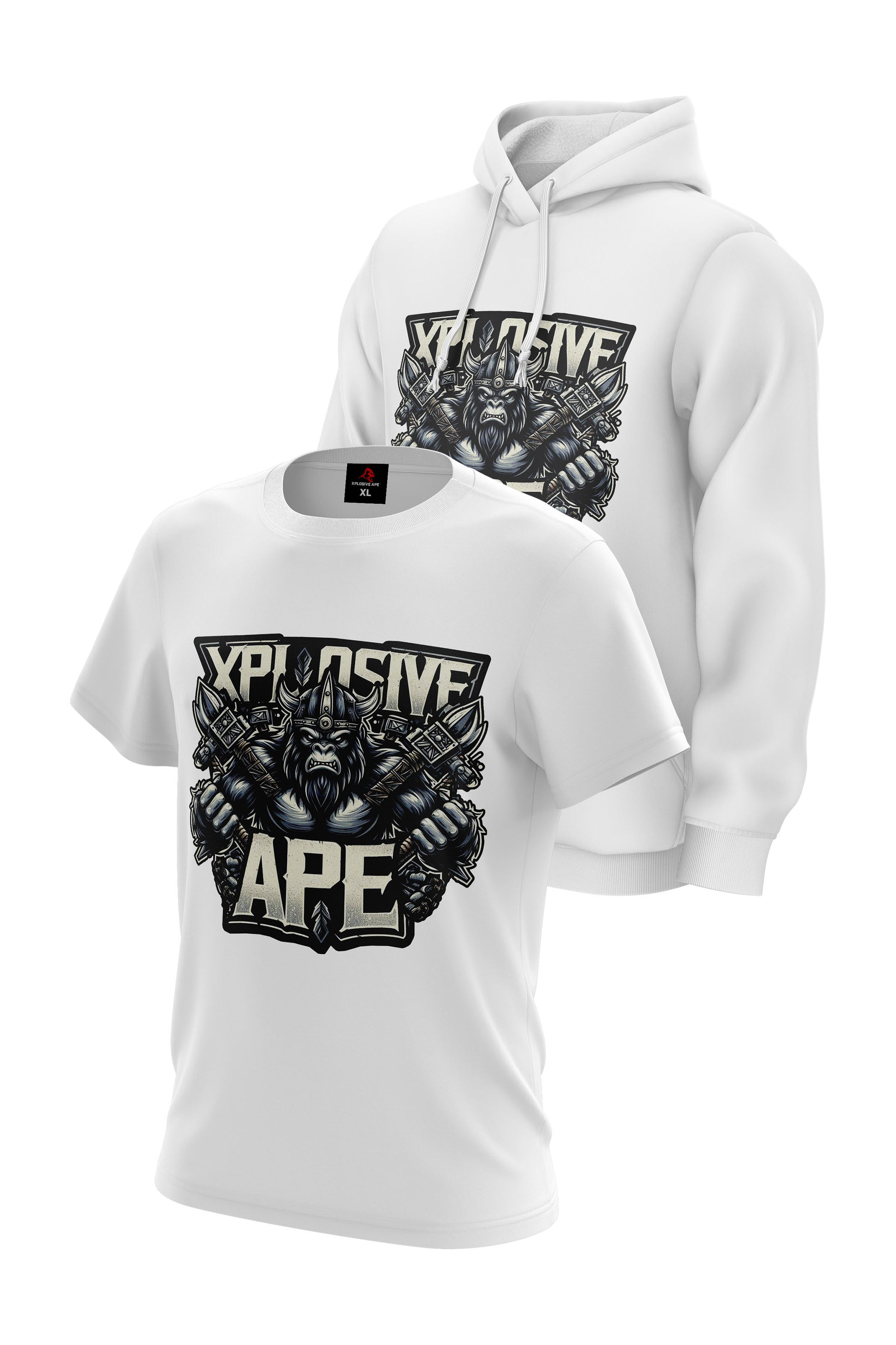 XAPE Berserker Hoodie & Tee Combo - White