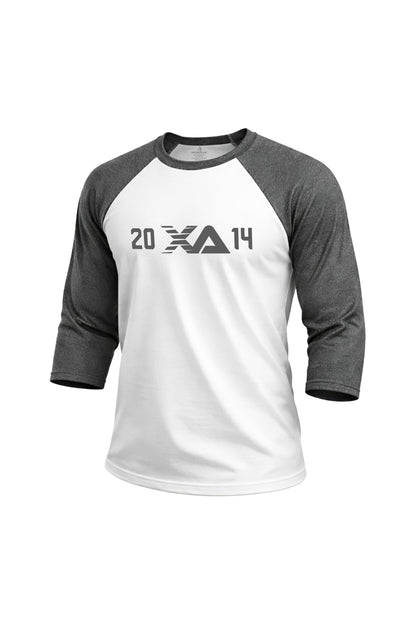 XAPE Blockline Raglan 3/4 Sleeve Tee - White/Dark Heather