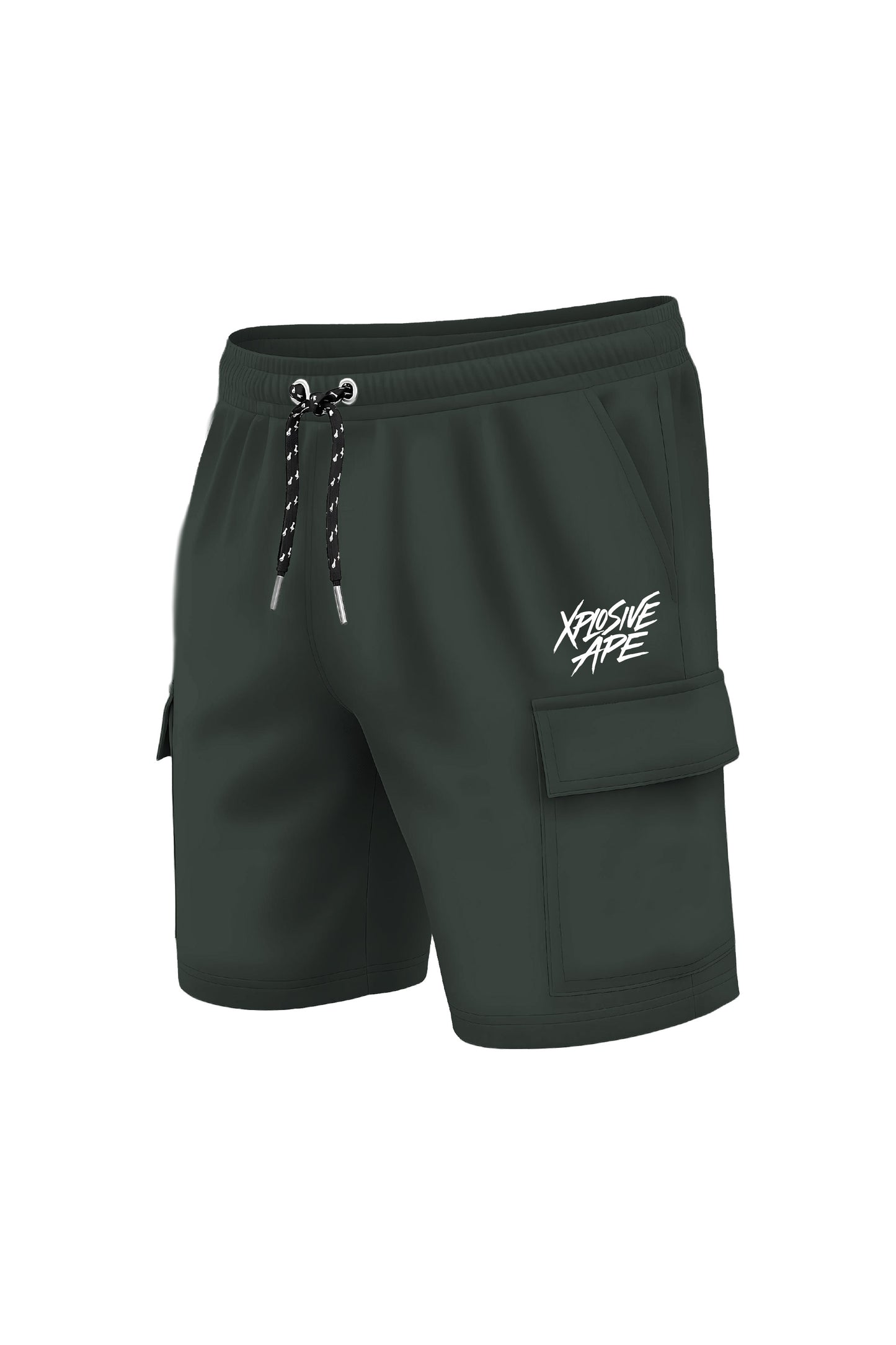 XAPE Classic Brush Script  Cargo Shorts - Dark Green