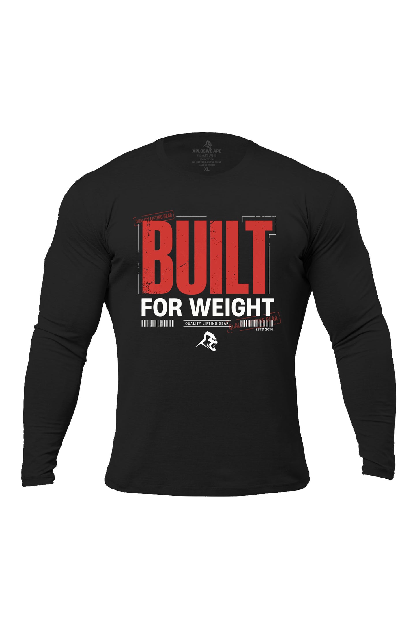 XAPE Built For Weight Long Sleeve Tee - Black