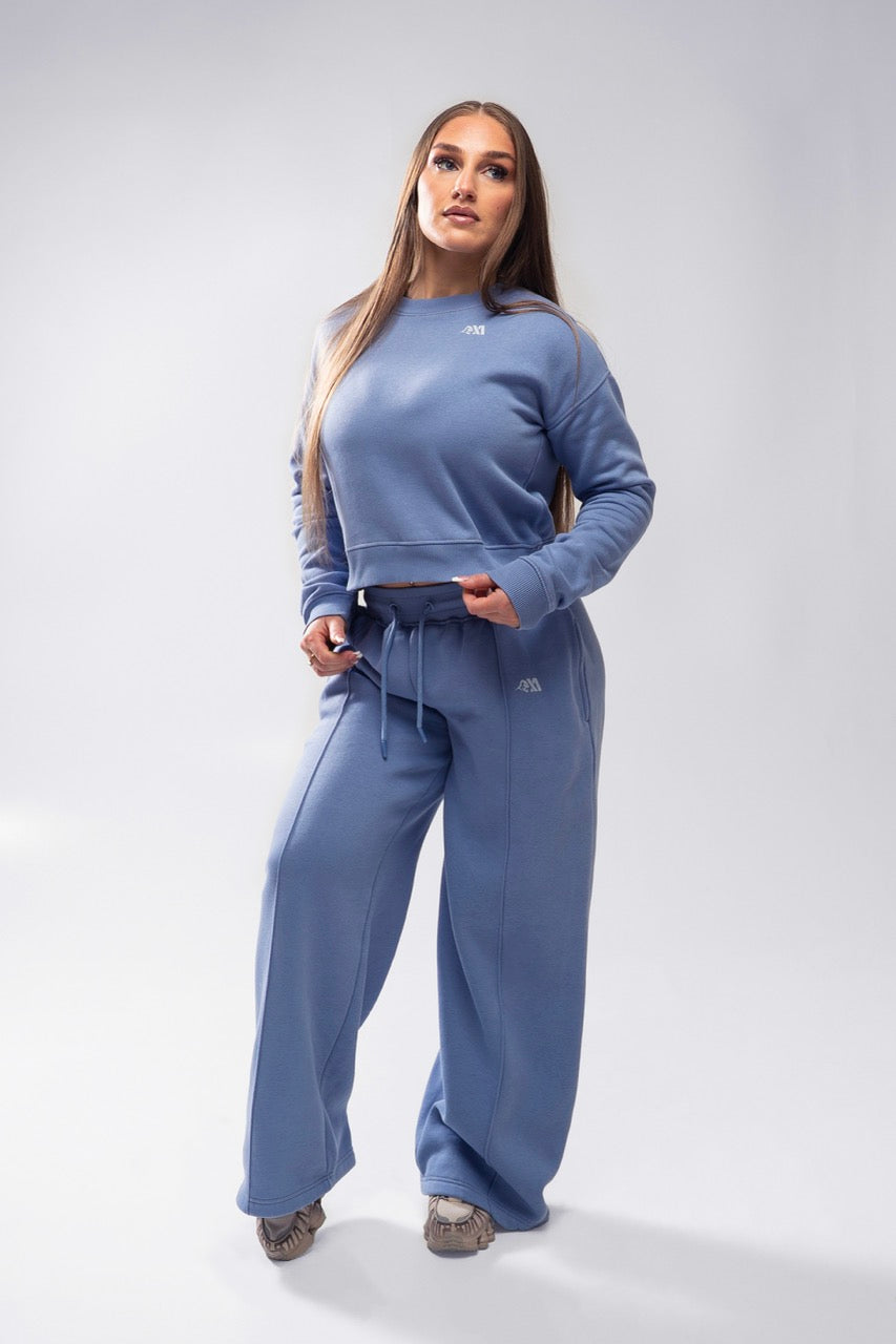 XAPE Core Logo Flared Joggers - Slate Blue