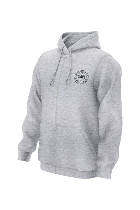 XAPE Classic Badge Logo V2 Zip Hoodie - Sports Grey