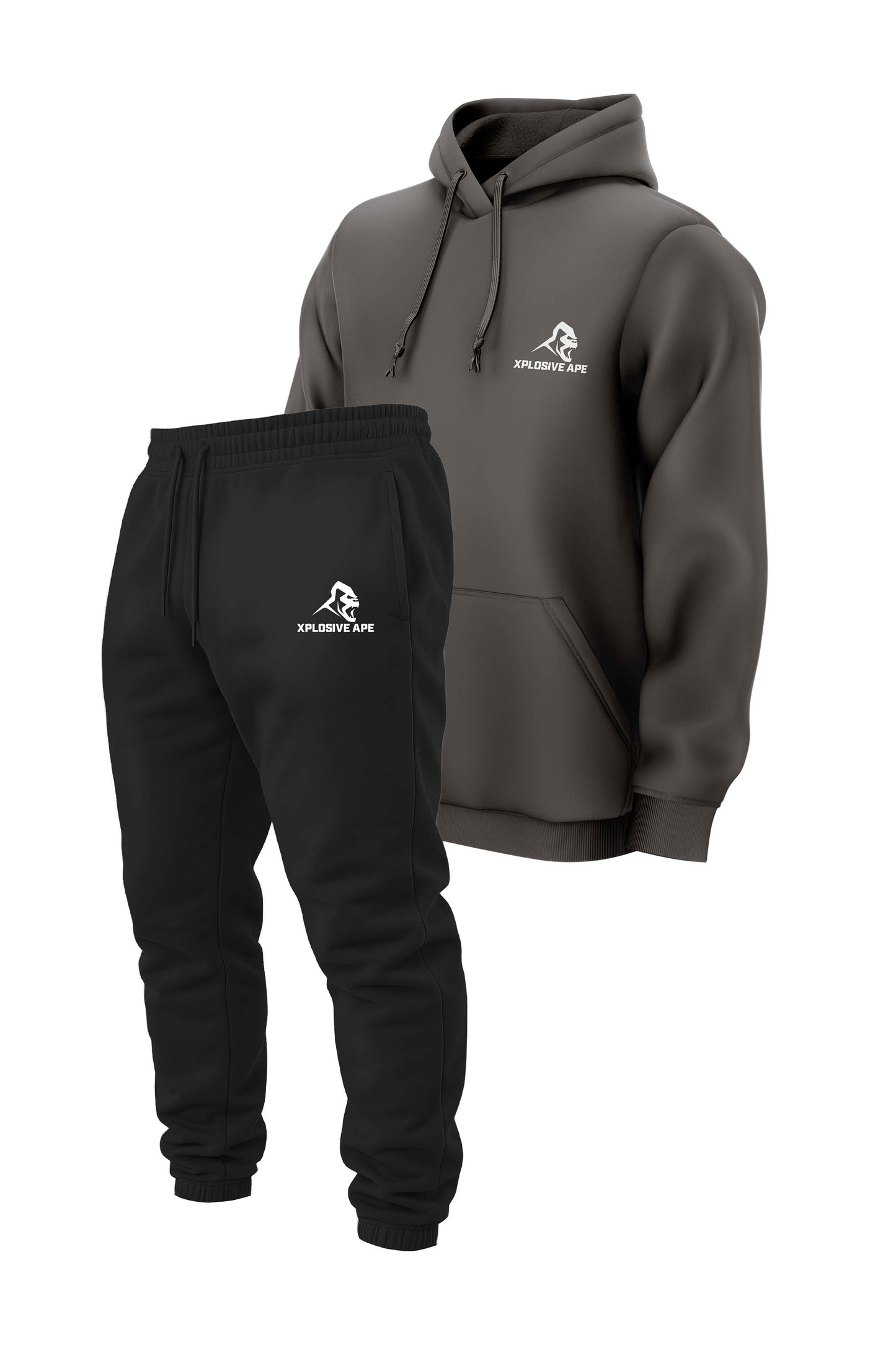 XAPE Classic String Hoodie & Classic Logo Joggers Combo - Charcoal/Black
