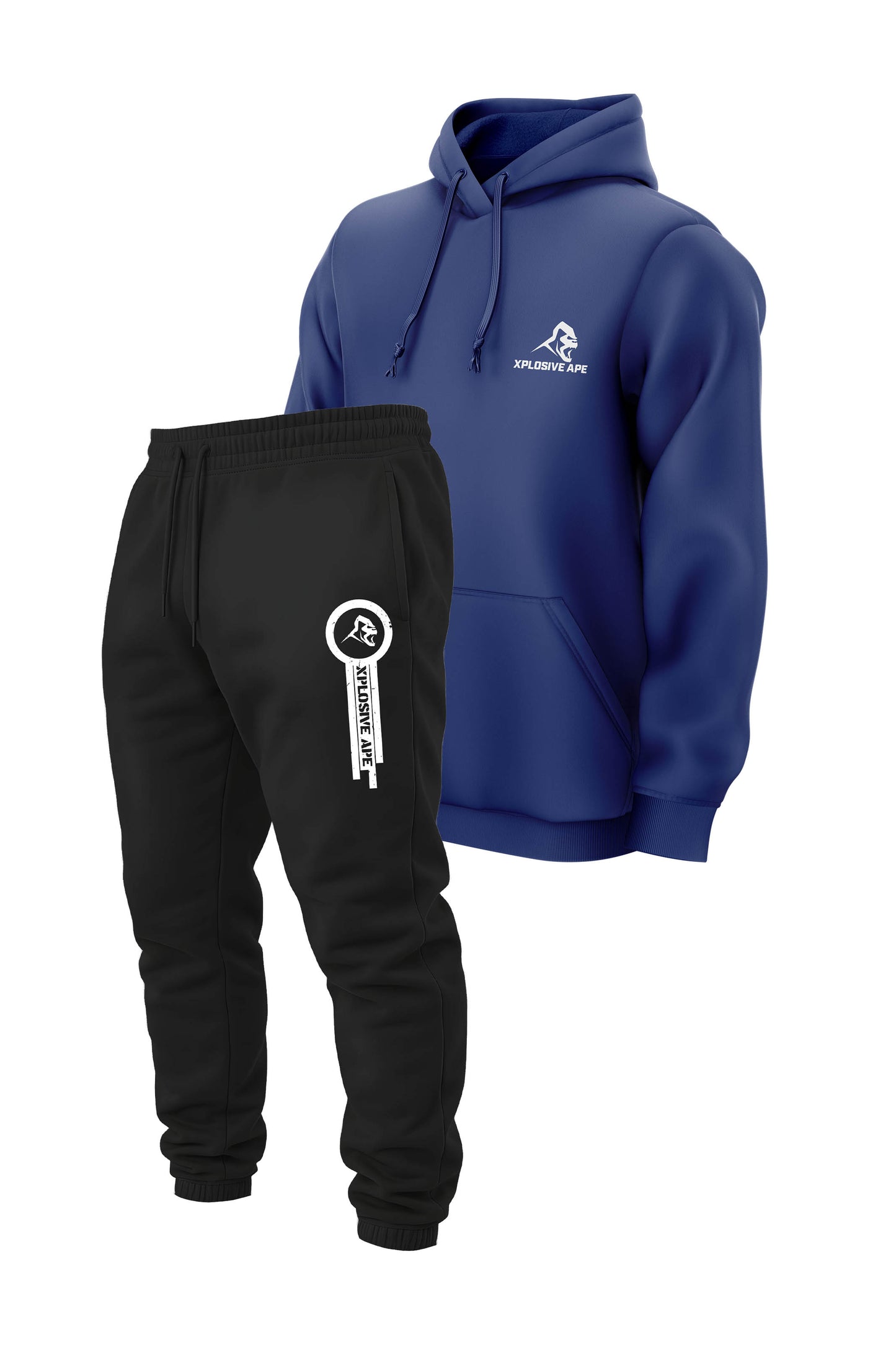 XAPE Classic String Hoodie & Panelled V2 Joggers Combo - Cobalt/Black