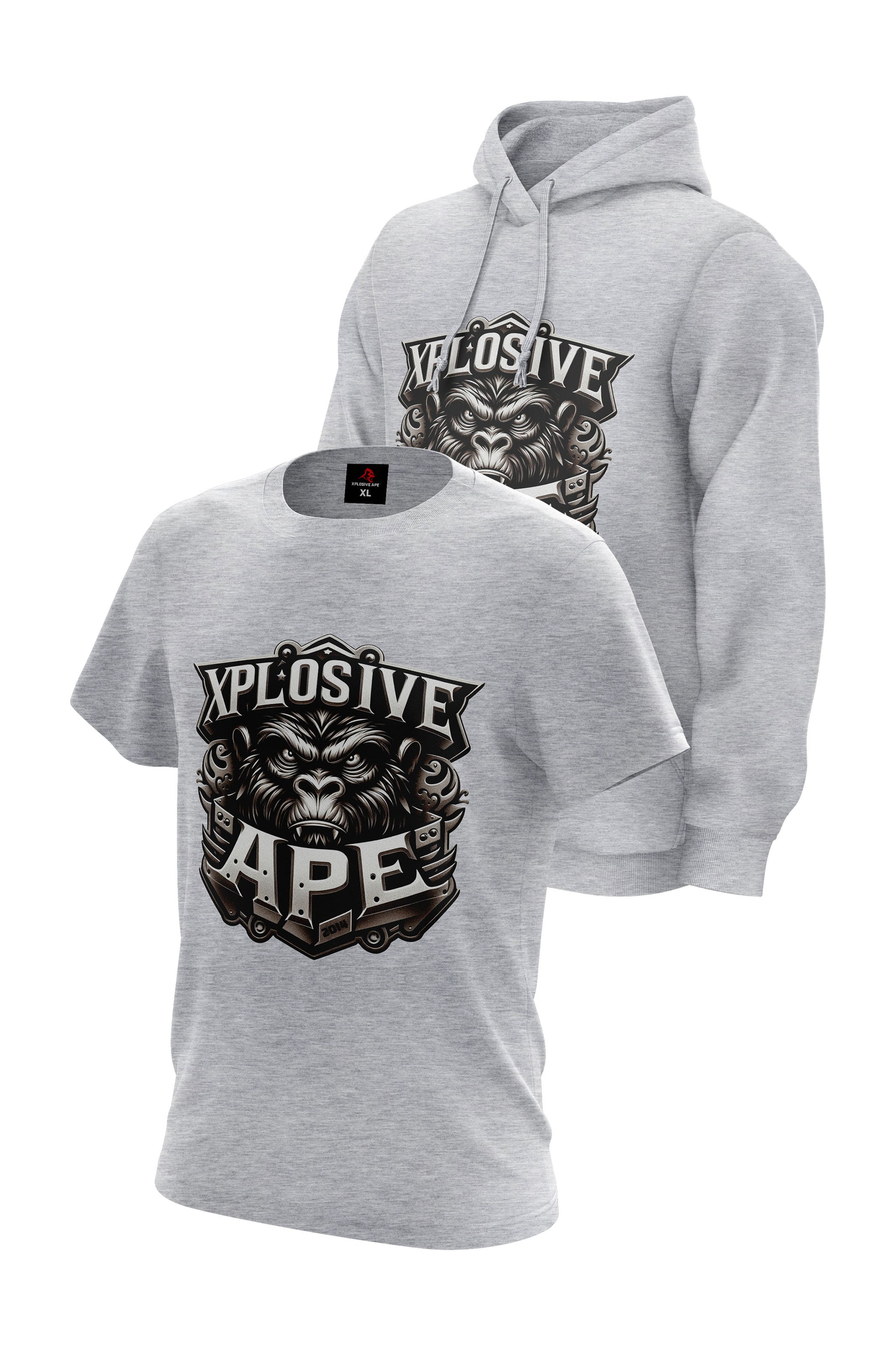 XAPE Clockwork Hoodie & Tee Combo - Sports Grey