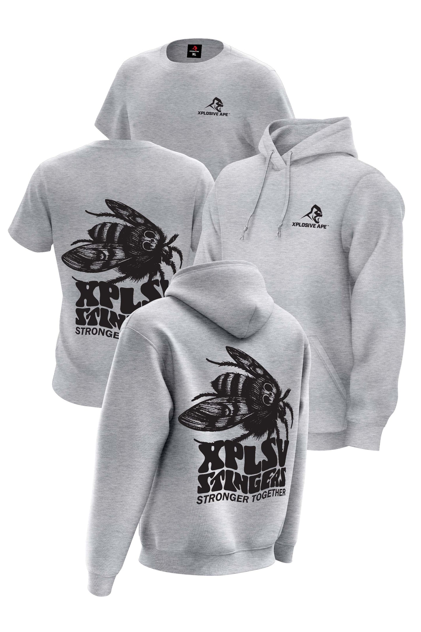 XAPE Stingers Hoodie & Tee Combo - Sports Grey