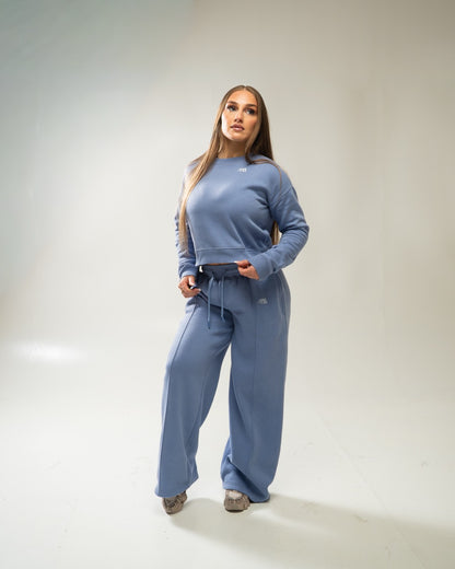 XAPE Core Logo Flared Joggers - Slate Blue