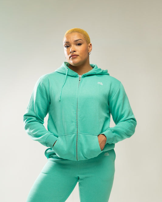 XAPE Core Logo Zip Hoodie - Deep Teal