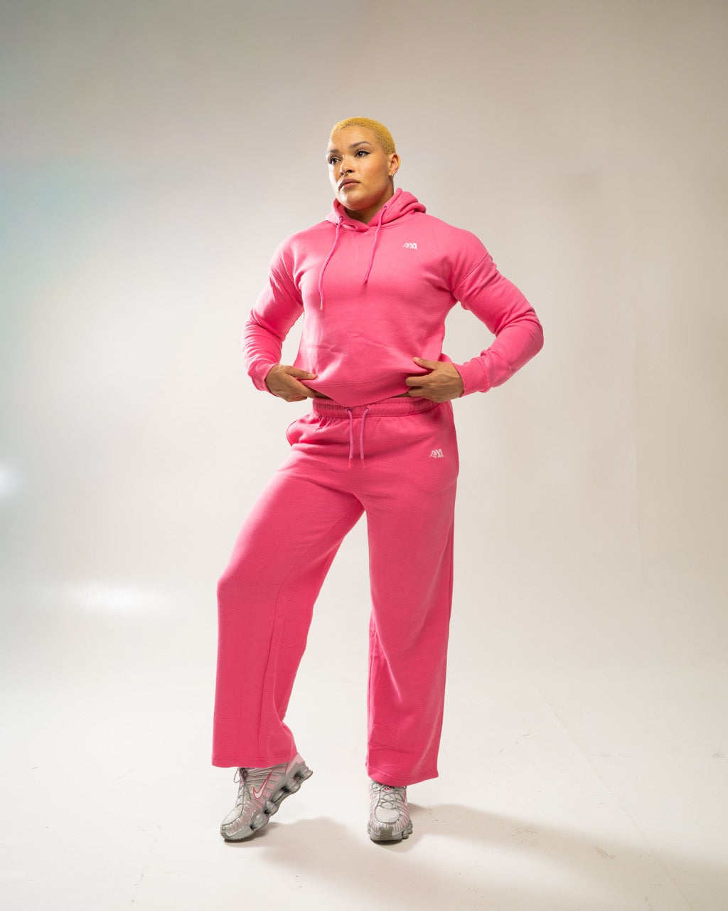 XAPE Core Logo Wide Leg Joggers - Dusty Pink