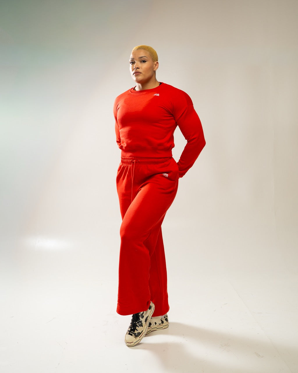 XAPE Core Logo Wide Leg Joggers - Red