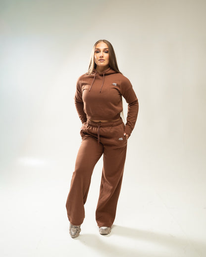 XAPE Core Logo Wide Leg Joggers - Cocoa