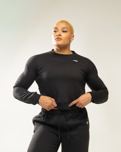 XAPE Core Logo Cropped Sweatshirt - Black