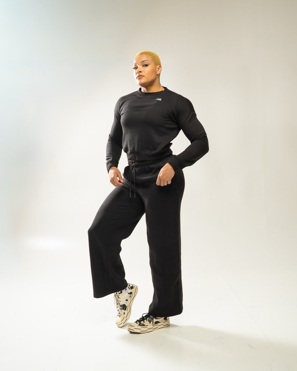 XAPE Core Logo Wide Leg Joggers - Black