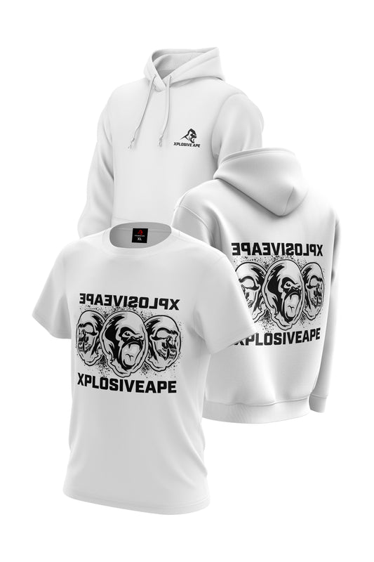 XAPE De-Evolve Hoodie & Tee Combo - White