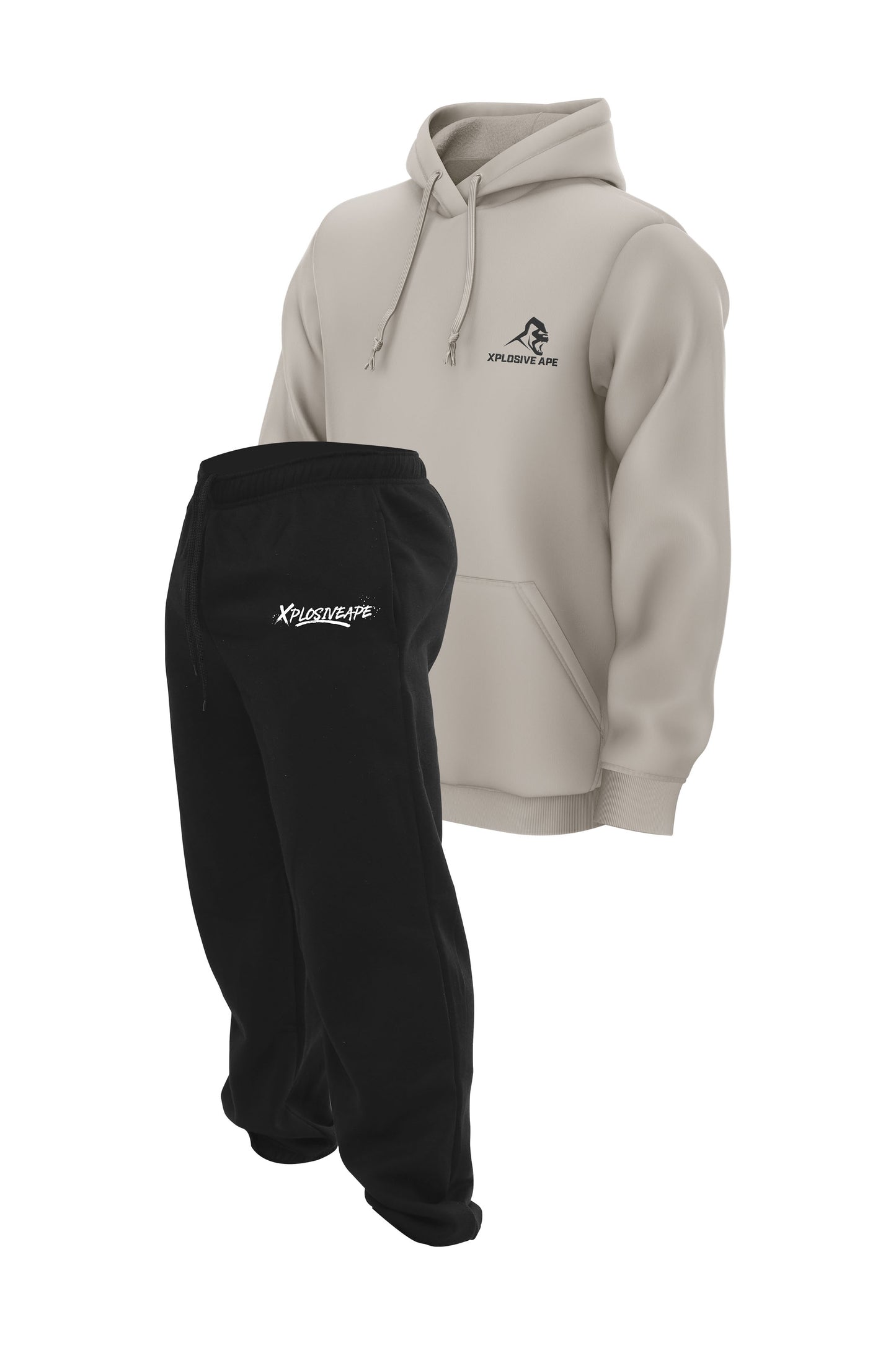 XAPE Desolate Joggers & Essential Hoodie Combo - Black/Sand