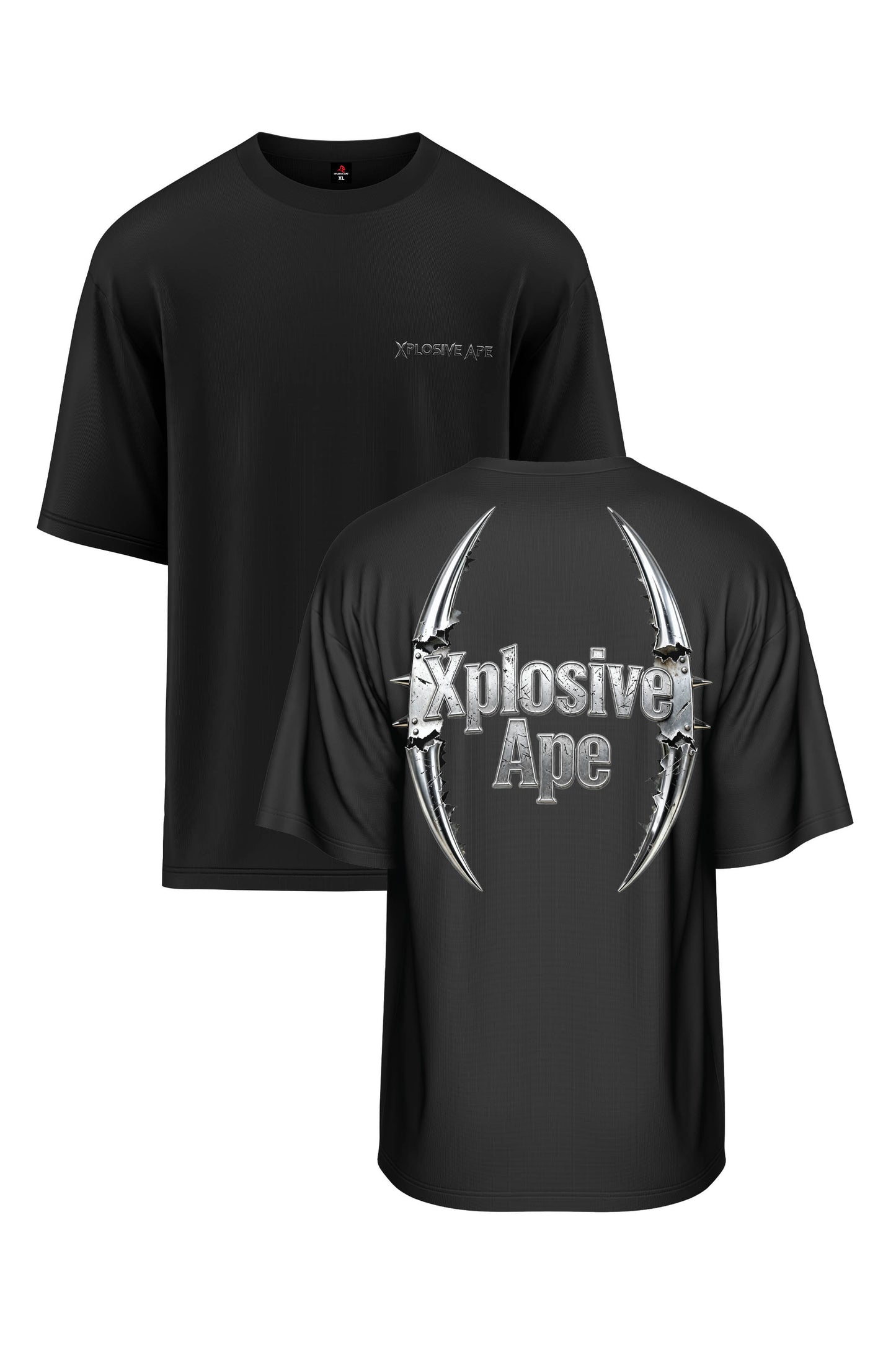 XAPE Double Fang Oversized Tee - Black