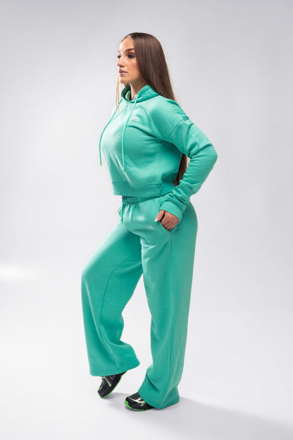 XAPE Core Logo Wide Leg Joggers - Deep Teal