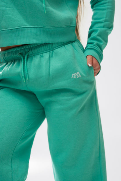 XAPE Core Logo Wide Leg Joggers - Deep Teal