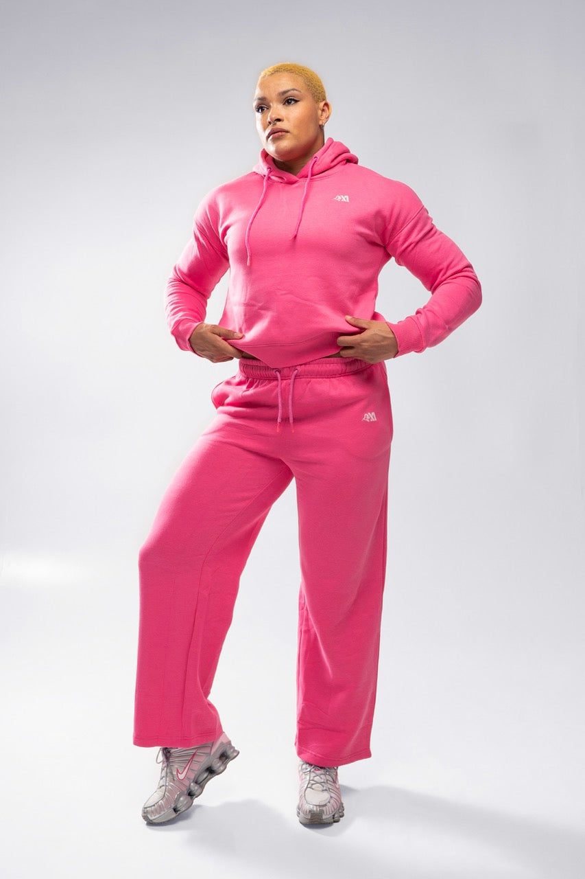XAPE Core Logo Wide Leg Joggers - Dusty Pink