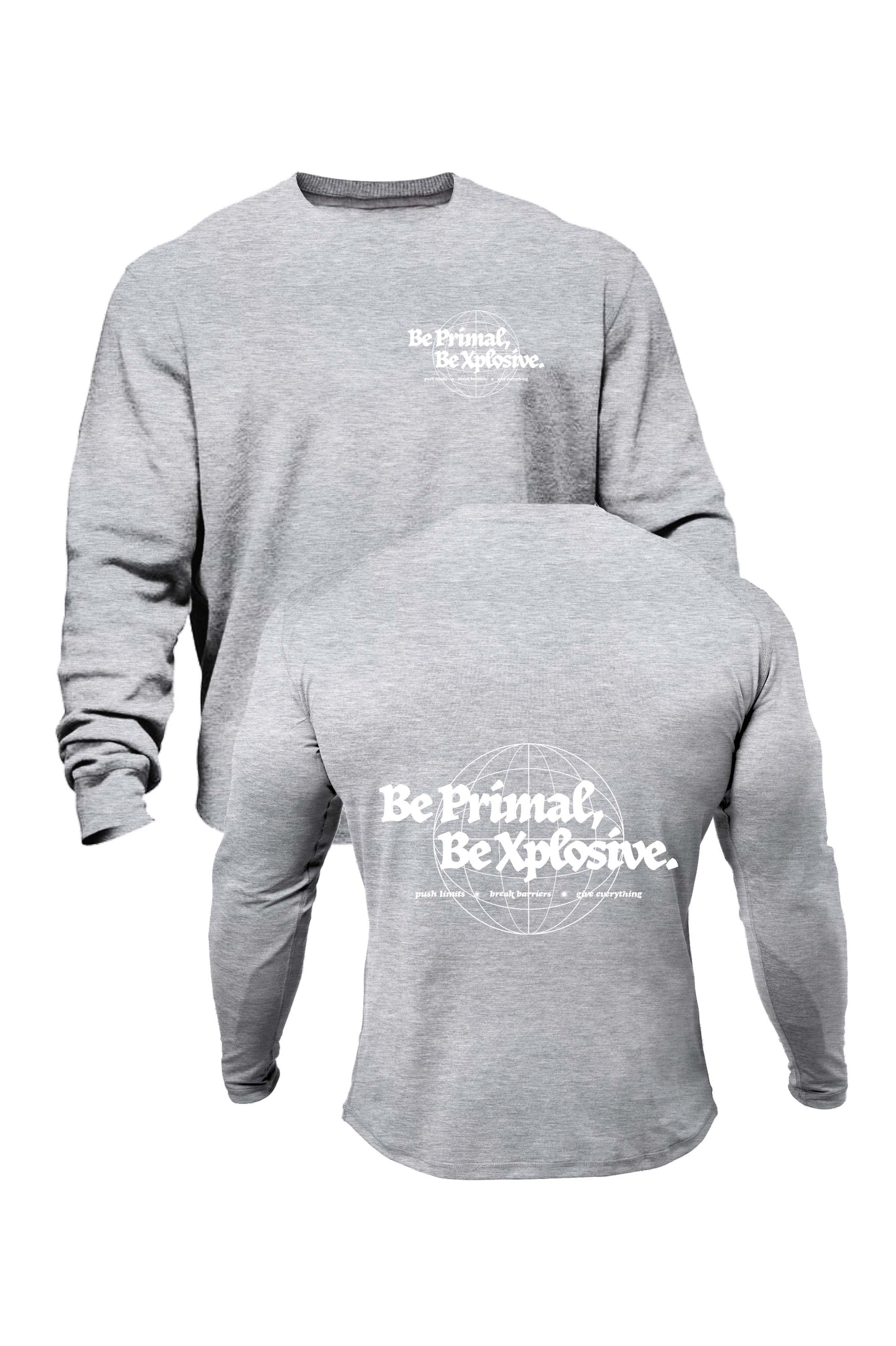 XAPE Primal Globe V1 Sweatshirt - Grey Marl