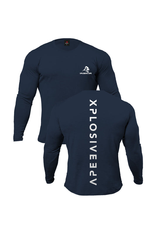 XAPE Futuristic V2 Long Sleeve Tee - Navy